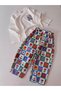 Girl's Floral Patterned 100% Cotton Set - 2