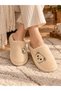 Women's Plush House Slippers with Bear Figure, Soft Sole, Warm Winter Comfortable Home Guest Slippers - 2