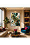 Green Gold Botanical Wall Art, Flowing Abstract Canvas, Luxury Leaf Canvas Print 40x60 Gallery Wrapped - 6