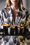 Baroque Titanium Plated Bowl Black Gold Interior Surface Handmade - Titanium - 3