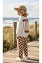 Boys' Back Printed 3-Yarn Cotton Sweat Suit with Checked Pants, 2-8 Years