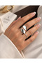Gold and Silver Color Double Drop Form Modern Open Women's Ring with 2 Color Options - 4