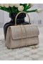 Women's Silvery Evening Dress Bag with Metal Handle and Chain Strap, Hand and Shoulder Bag