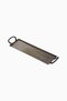 Feast Rectangular Hammered Iron Serving Tray, Handmade with Handle Detail - Brown - 6