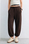 Women's Oversized Sweatpants with Wide Legs - Bitter Brown - 2