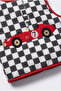 Children's Racing Patterned Black and White Checkerboard Patterned Quilted Vest - 3