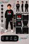 Winter Unisex Black Tracksuit, Black Sweat Top and Bottom Set - 2