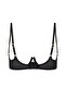Ozella Black Open-Cup Bra - with a Bold and Seductive Wet Look Design - Black, 4 - 2