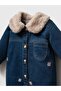 Unisex Baby Plush Collar Teddy Bear Embroidered Denim Jumpsuit and Hat 2-Piece Set 9-24 Months - 2