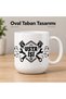 Handcrafted Porcelain Mug 300 ml Mechanic Auto Technician Gift with Piston Wrench Pattern White Handle Coffee Tea Cup - 3