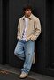 Men's Seasonal Beige Cashmere Jacket Ls-56165