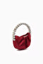 Micro Eternity Top Handle Bag, Shiny & Stylish, Satin - Burgundy - 2