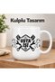 Handcrafted Porcelain Mug 300 ml Mechanic Auto Technician Gift with Piston Wrench Pattern White Handle Coffee Tea Cup - 5