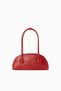 Bessette Red Leather Shoulder Bag, Retro Elegance and Minimalist Luxury - Red - 2