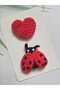 Kalbı Uğurböceği Special Non-Slip 2-Piece Baby Buckle for Babies with Less Hair, Handmade Baby Gift Set