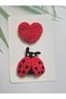 Kalbı Uğurböceği Special Non-Slip 2-Piece Baby Buckle for Babies with Less Hair, Handmade Baby Gift Set - 5