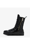 Chuck 70 Plus Xhi Unisex Black Leather Platform Sneaker - 7