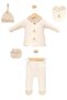 Plaid Rabbit Baby Boy Set of 5 Newborn 5-Piece Hospital Release Bodysuit Set - 3