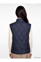 Lcw Vision Navy Blue Stand Collar Quilted Women's Puffer Vest - 4
