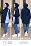 Women's Hijab Tunic with Striped Shirt Detail, Comfortable Fit Tunic - 2