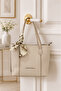 Women's Multi-Compartment Scarf Detailed Cross Strap Luxury Hand and Shoulder Bag Size: 25 X 20 cm