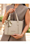 Women's Multi-Compartment Scarf Detailed Cross Strap Luxury Hand and Shoulder Bag Size: 25 X 20 cm - 4