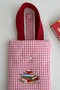 Gingham Patterned Short Sleeve Strap Book Carrying Bag Case - 5