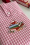 Gingham Patterned Short Sleeve Strap Book Carrying Bag Case - 3