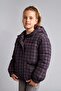 Water Repellent Plaid Patterned Puffer Hooded Puffer Coat Girl Child H2931A826Au - 3