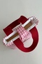 Gingham Patterned Short Sleeve Strap Book Carrying Bag Case - 7