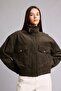 Buckle-Down Collar, Pocketed, Elastic Waist Cotton Coat H3824Ax26Au - 3