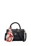 Women's Black Quilted Crossbody Bag with Accessories Ab24000953
