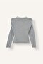 100% Cotton Slim Fit One-Shoulder Draped Detailed Ribbed Long Sleeve Basic T-Shirt I2636Ax26Au - 2