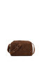 Women's Brown Long Strap Knitted Suede Crossbody Bag Wb320005So