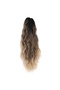 Natural Daal Short Ponytail with Clips / Dark / Ashy Auburn / Beige Yellow Ombre - 3