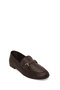 Women's Brown Leather Masculine Loafer with Buckle Detail Af350001Dv - 7