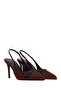 Women's Burgundy Open Back Thin Heeled Suede Leather Shoes Af100003Ds - 2