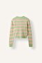 Regular Fit Crew Neck Striped Knit Cardigan H2783Ax26Wn - 2