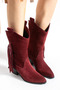 Texas Breeze Tasseled Burgundy Suede Women's Cowboy Boots - 2