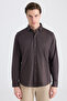 Ds Damat Comfort Brown Herringbone Shirt