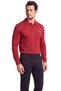 Men's Regular Fit Cotton Pique Fabric Logo Embroidered Short Sleeve Dark Red Polo Collar T-Shirt