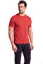 Men's Regular Fit Round Neck Logo Label Cotton Short Sleeve Red T-Shirt