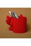 3D-Printed Knitted Pencil Holder - Cute Character Desktop Pen Organizer - Red BX - 2