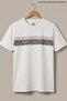 Men's Striped Printed Comfortable Fit Short Sleeve White T-Shirt - 7