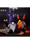 Halloween Gnome Plush Decor, Faceless Gnome Doll with Orange Horn & Black Polka Dot Hat, Handmade Scandinavian Tomte Elf Ornament for Home Table Halloween Party Decoration - 6