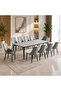 Marble dining table with 10 chairs - 2