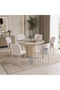 Round Marble Alternative Dining Table 6 Chairs - 3