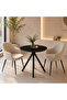 80X80 cm Ceramic Alternative Surface Round Cafe Table Black - 2