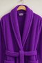 Luxury 100% Cotton Women's Bathrobe with Pockets, Soft Textured Home Wear Towel Bathrobe, Purple - 6