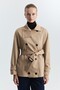 High Collar Double Breasted Belted Jacket